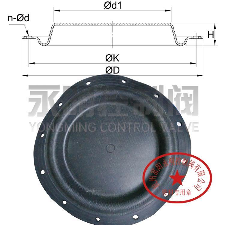 70cm2~600cm2自力式压力调节阀用波纹橡胶膜片